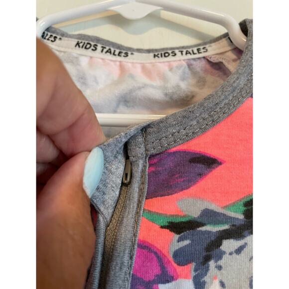 Kid Tales short sleeve one piece pants floral zip lightweight Size 73 US 6-9 m - Picture 4 of 8